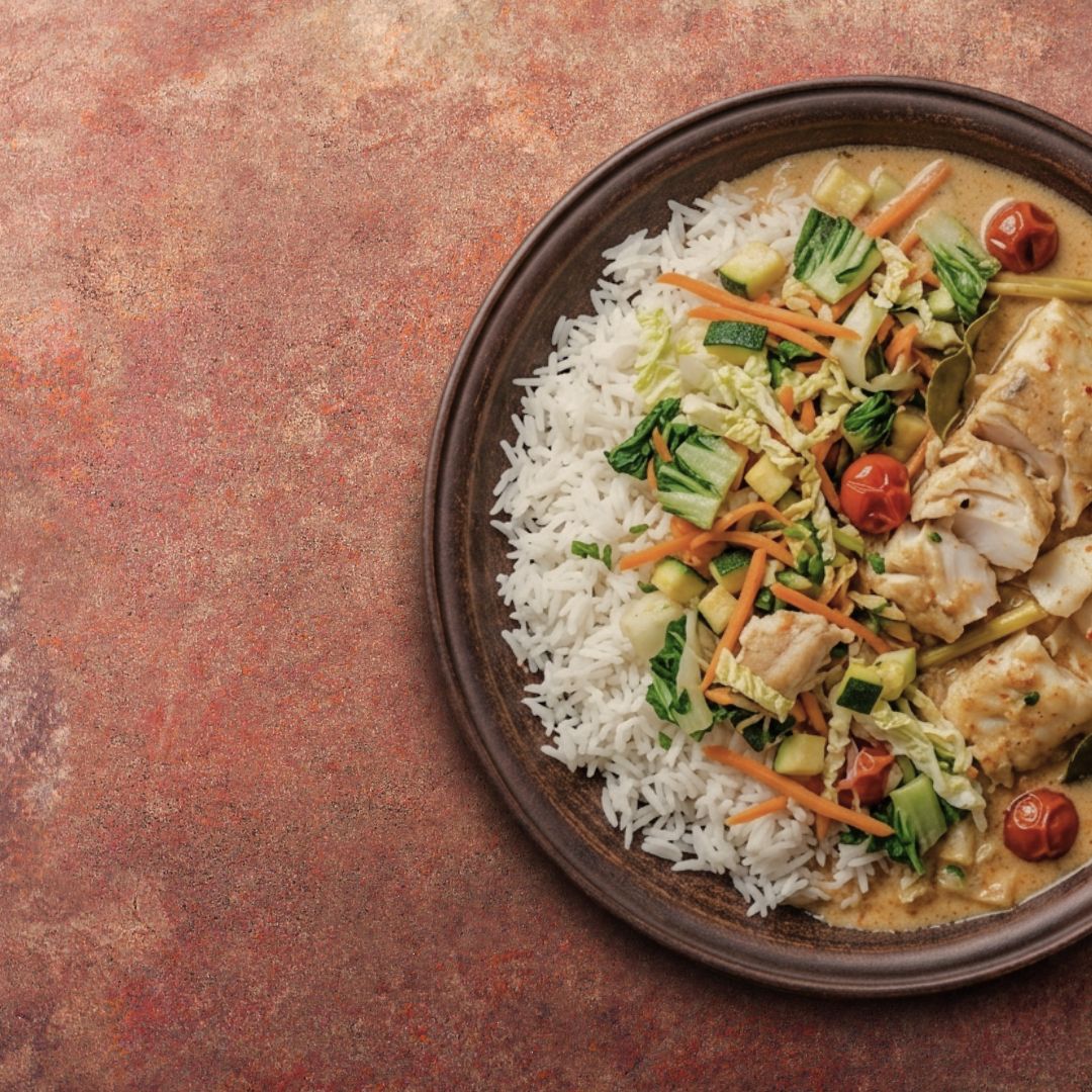 Creamy thai coconut cod